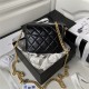 Chanel CLUTCH WITH CHAIN Shiny Lambskin & Gold-Tone Metal AP3854 Black A