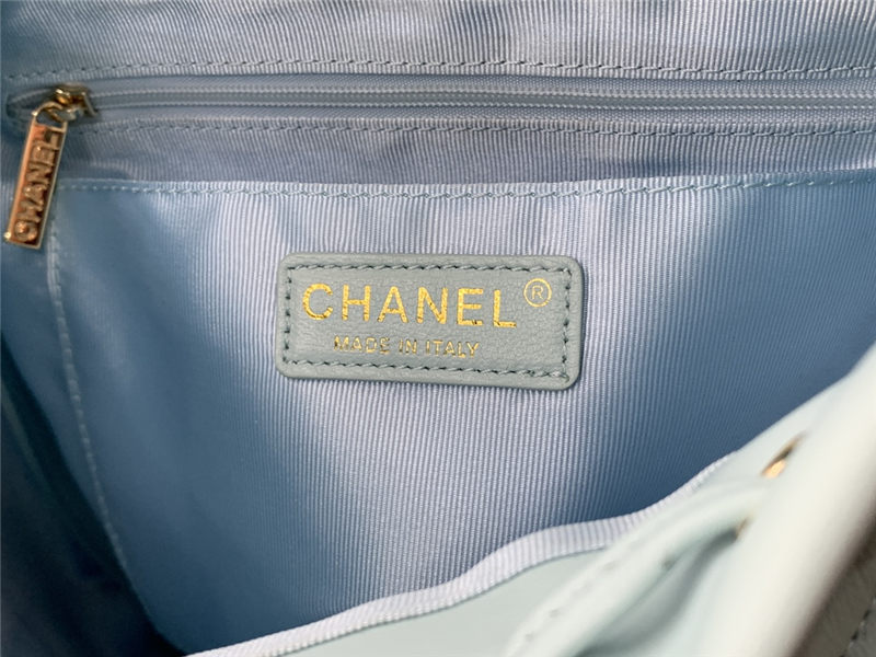 Chanel Large Backpack Lambskin 91122 Gold-Metal Blue High