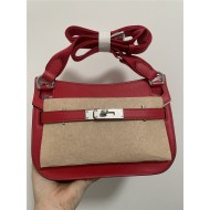 Hermes Jypsiere Mini Swift Leather WAX Red Silver-Metal High