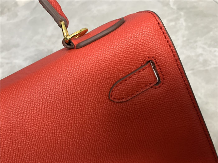 Hermes Jypsiere Mini Swift Leather WAX Red Silver-Metal High