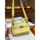 Hermes Jypsiere Mini Swift Leather WAX Yellow Silver/Gold-Metal High