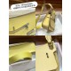 Hermes Jypsiere Mini Swift Leather WAX Yellow Silver/Gold-Metal High