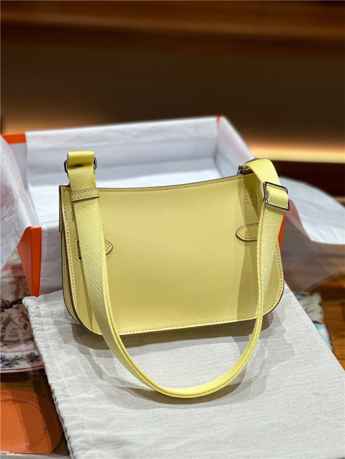 Hermes Jypsiere Mini Swift Leather WAX Yellow Silver/Gold-Metal High