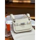 Hermes Jypsiere Mini Swift Leather WAX White Silver/Gold-Metal High