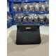 Hermes Kelly 25/28cm Retourne Bag Togo Leather In Black WAX High