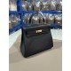 Hermes Kelly 25/28cm Retourne Bag Togo Leather In Black WAX High