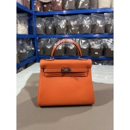 Hermes Kelly 25/28cm Retourne Bag Togo Leather In Orange WAX High