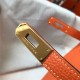 Hermes Kelly 25/28cm Retourne Bag Togo Leather In Orange WAX High