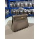 Hermes Kelly 25/28cm Retourne Bag Togo Leather In Etoupe WAX High