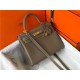 Hermes Kelly 25/28cm Retourne Bag Togo Leather In Etoupe WAX High