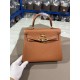 Hermes Kelly 25/28cm Retourne Bag Togo Leather In Gold WAX High