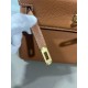 Hermes Kelly 25/28cm Retourne Bag Togo Leather In Gold WAX High