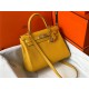 Hermes Kelly 25/28cm Retourne Bag Togo Leather In Yellow WAX High