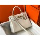 Hermes Kelly 25/28cm Retourne Bag Togo Leather In White WAX High