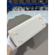 Hermes Kelly 25/28cm Retourne Bag Togo Leather In White WAX High