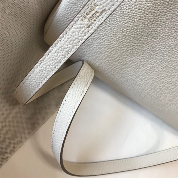 Hermes Kelly 25/28cm Retourne Bag Togo Leather In White WAX High