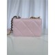 Chanel 19 WALLET ON CHAIN-A Shiny Lambskin, Gold/Silver-Tone & Ruthenium-Finish Metal Pink A