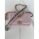 Chanel 19 WALLET ON CHAIN-A Shiny Lambskin, Gold/Silver-Tone & Ruthenium-Finish Metal Pink A