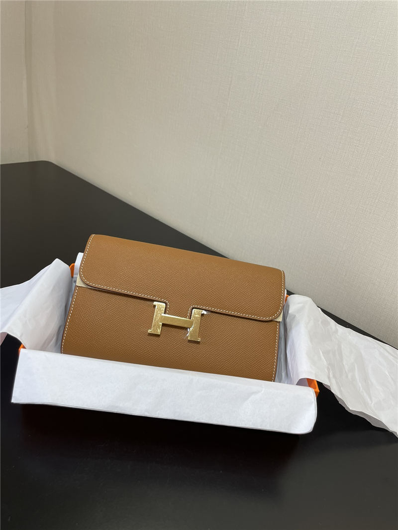 Hermes Constance To Go Long Wallet Epsom Leather Gold Gold-Metal WAX High