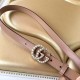 Gucci Leather belt with pearl Double G buckle Blush High