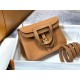 Hermes Halzan 22/25cm Bag Clemence Leather WAX In Gold High