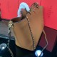 MEDIUM GRAIN CALFSKIN LEATHER ROCKSTUD TOTE Camel High