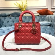 MEDIUM LADY Dior BAG Cannage Lambskin Enamel High 