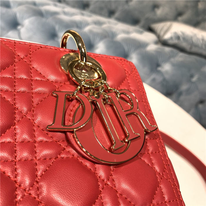 MEDIUM LADY Dior BAG Cannage Lambskin Enamel High 