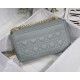 MEDIUM Dior CARO BAG Supple Cannage Calfskin Grey High