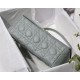 MEDIUM Dior CARO BAG Supple Cannage Calfskin Grey High