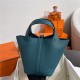 Hermes Picotin Lock 18/22 Bag Togo Leather In Vert Bosphore-Silver WAX High