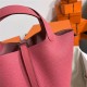 Hermes Picotin Lock 18/22 Bag Togo Leather In Rose eLipstick-Silver WAX High