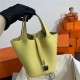 Hermes Picotin Lock 18/22 Bag Togo Leather In Jaune Poussin-Silver WAX High