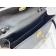 Hermes Kelly Elan 28cm Madame Leather Black Gold-Metal WAX High