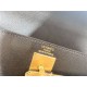 Hermes Kelly Elan 28cm Madame Leather Black Gold-Metal WAX High