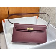 Hermes Kelly Elan 28cm Madame Leather Bordeaux Gold-Metal WAX High