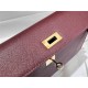 Hermes Kelly Elan 28cm Madame Leather Bordeaux Gold-Metal WAX High