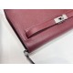 Hermes Kelly Elan 28cm Madame Leather Bordeaux Silver-Metal WAX High