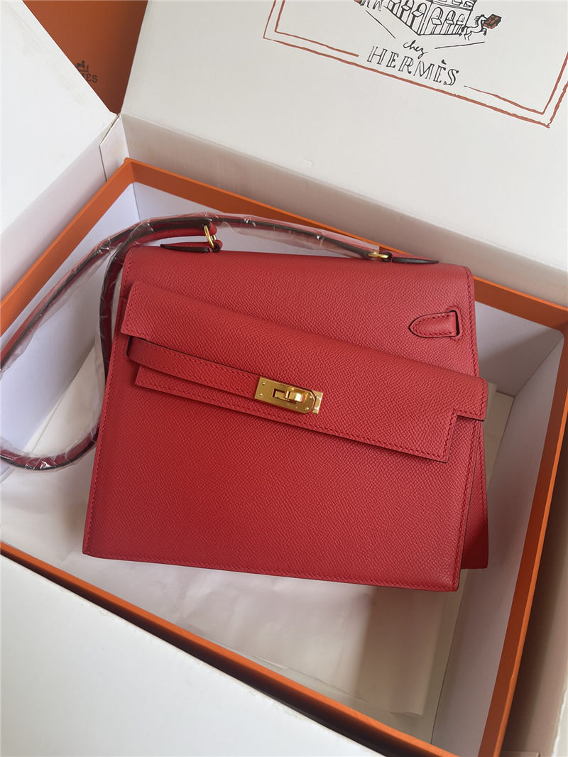 Hermes Kelly Sellier 25 Epsom WAX Red High