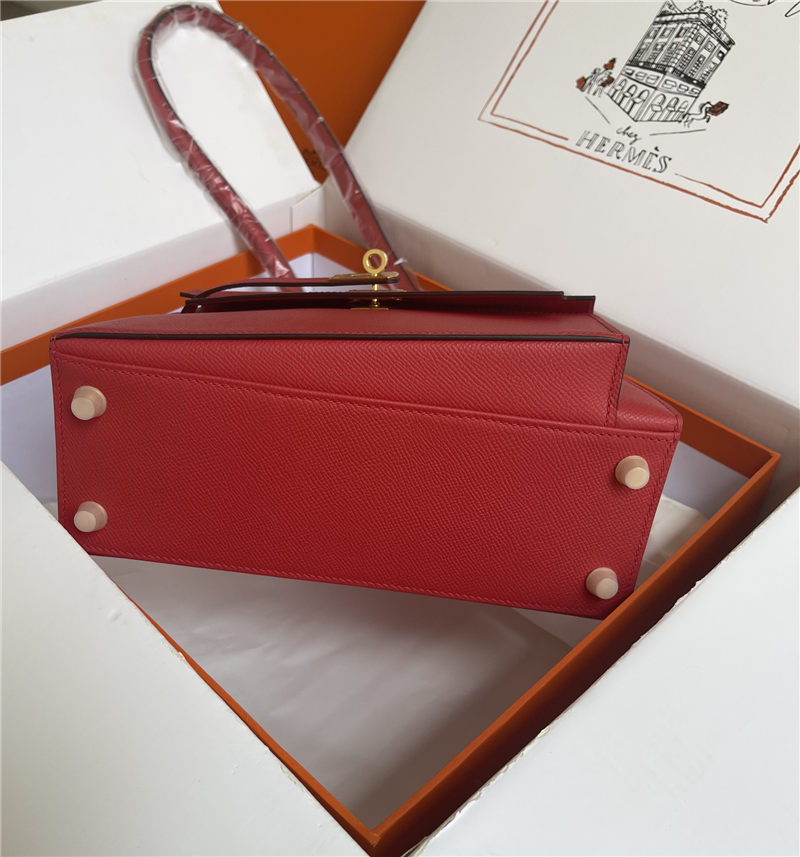 Hermes Kelly Sellier 25 Epsom WAX Red High