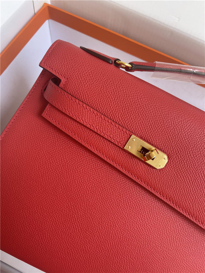 Hermes Kelly Sellier 25 Epsom WAX Red High