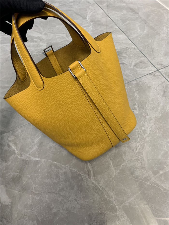 Hermes Picotin 18 Bag Clemence Leather In Yellow High