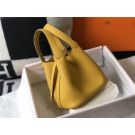 Hermes Picotin Lock 18/22 Bag Togo Leather In Jaune Ambre WAX High