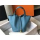 Hermes Picotin Lock 18/22 Bag Togo Leather In Denim Fonce WAX High