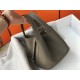 Hermes Picotin Lock 18/22 Bag Togo Leather In Etoupe-Silver WAX High