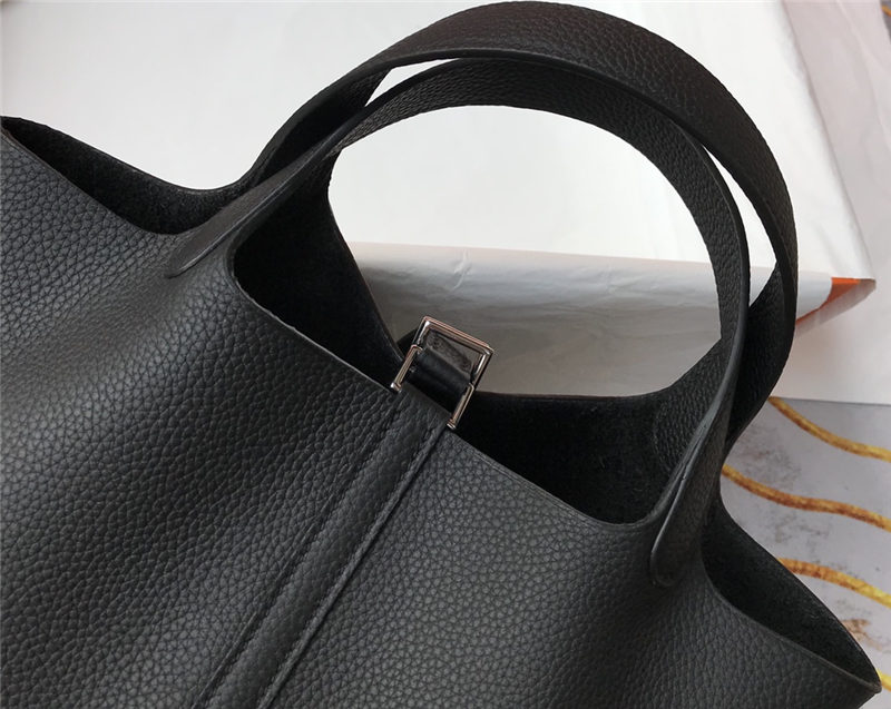 Hermes Picotin Lock 18/22 Bag Togo Leather In Black-Silver WAX High