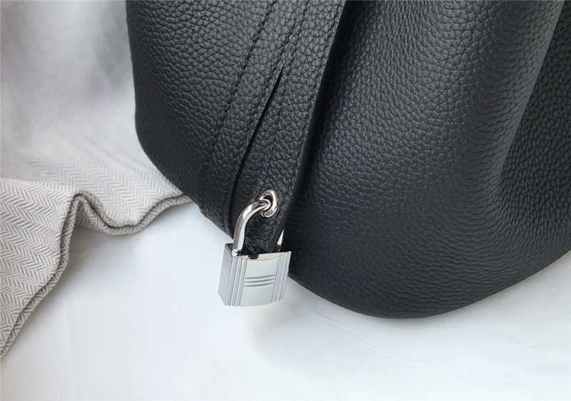 Hermes Picotin Lock 18/22 Bag Togo Leather In Black-Silver WAX High