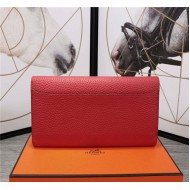 Hermes Constance Long Wallet Calfskin In Red High