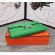 Hermes Constance Long Wallet Calfskin In Green High