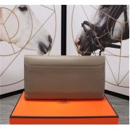 Hermes Constance Long Wallet Calfskin In Tourterelle High